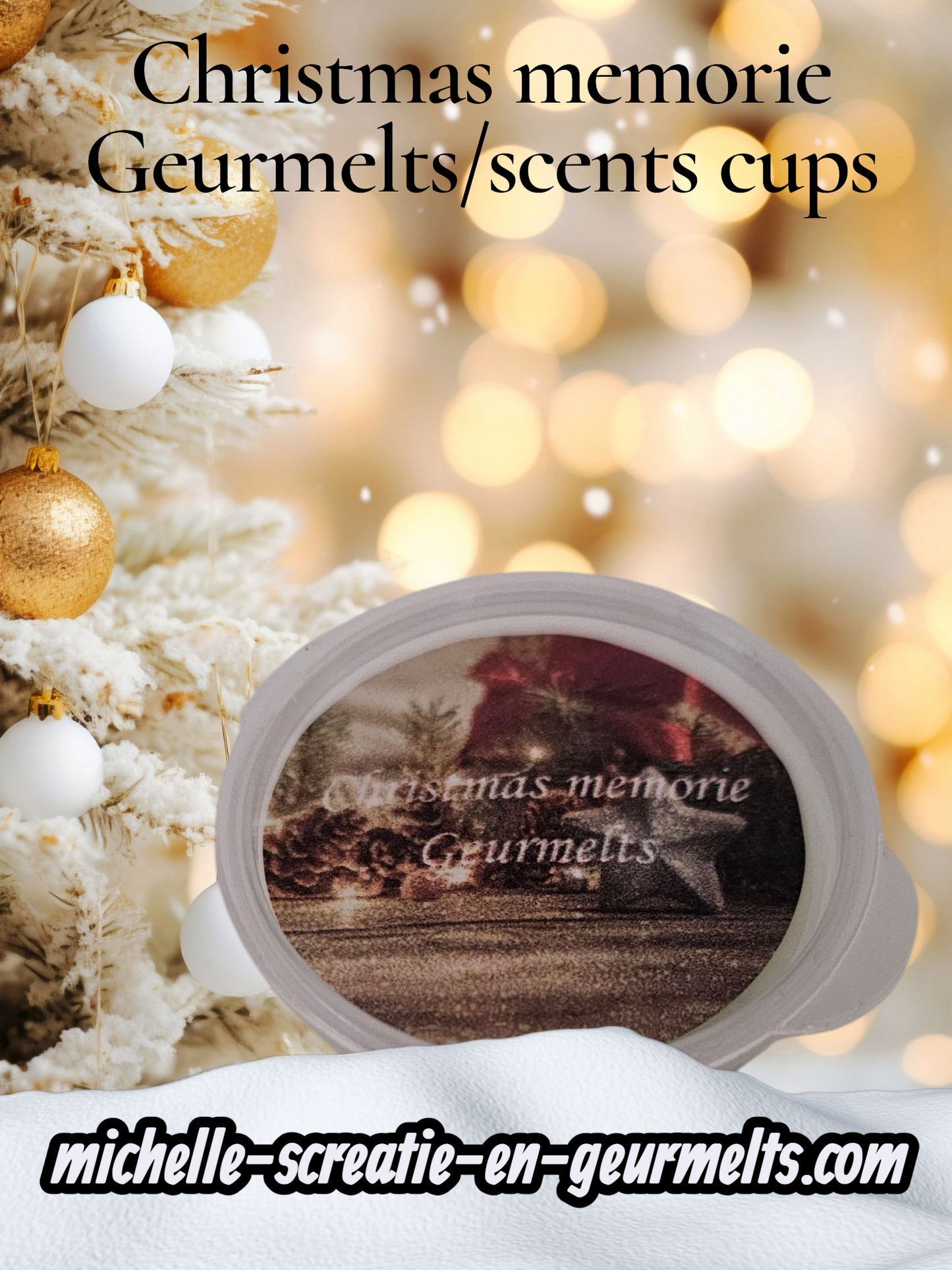 🎄 Christmas Memorie Geurmelts Cup – Handgemaakt van Natuurlijke Koolzaadwas